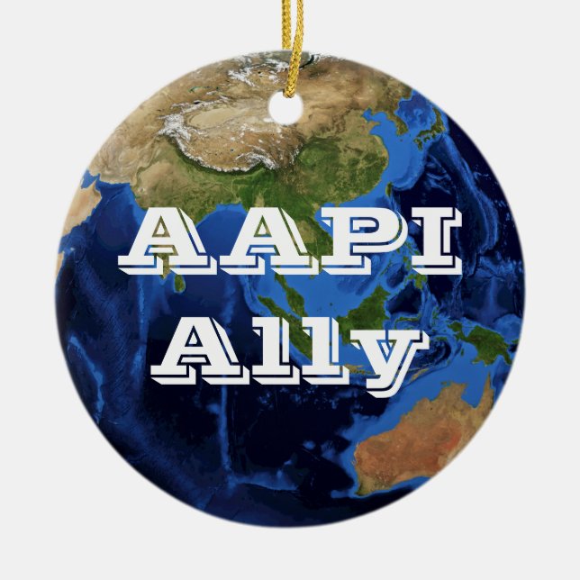 AAPI Ally Ceramic Ornament (Front)