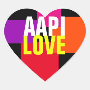 aapi Love Typography Stickers Coeur