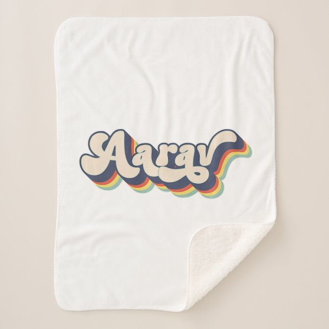 Aarav Name Personalized Surname First Name Aarav P Sherpa Blanket (Front)