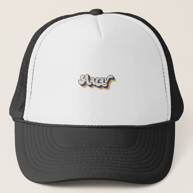 Aarav Name Personalized Surname First Name Aarav P Trucker Hat (Front)