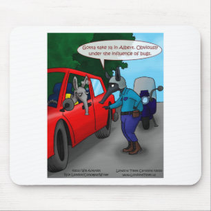 Aardvark Driving While Bugged Funny Tees Mugs Gift Mouse Pad