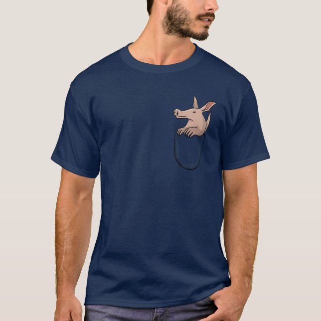 Aardvark In A Pocket  Ant Bear Anteater Cute Anima T-Shirt (Front)