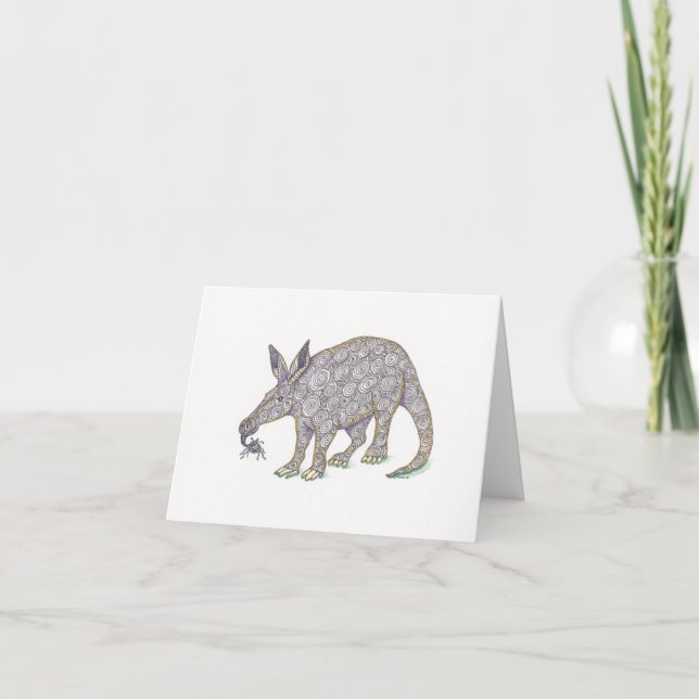 Aardvark ready to eat an ant card (Front)
