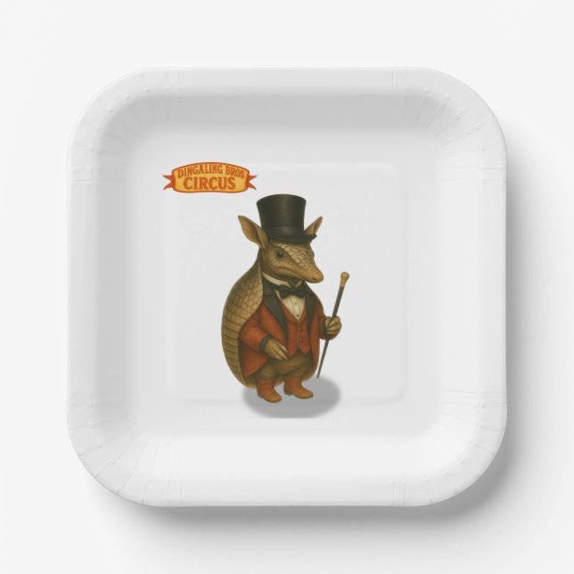 Aardvark ringmaster paper plate (Front)