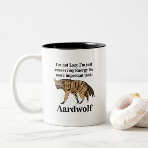 Aardwolf Hyena Animal Lover Funny Two-Tone Coffee Mug