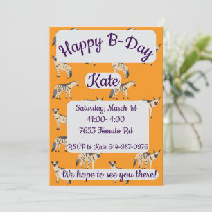 Aardwolves Happy Birthday Invitation