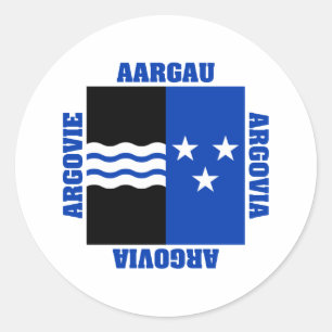 Aargau Switzerland Canton Flag Classic Round Sticker