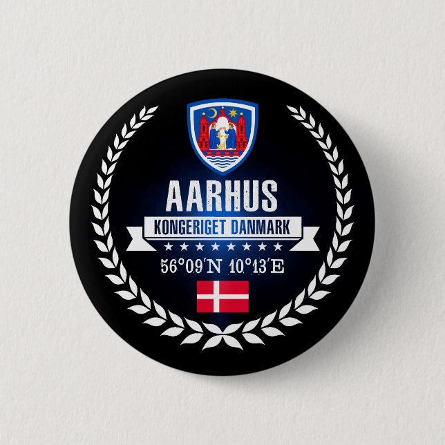 Aarhus 2 Inch Round Button (Front)