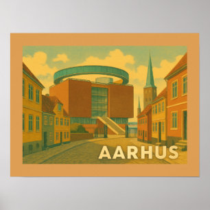 Aarhus Denmark Cityscape Poster