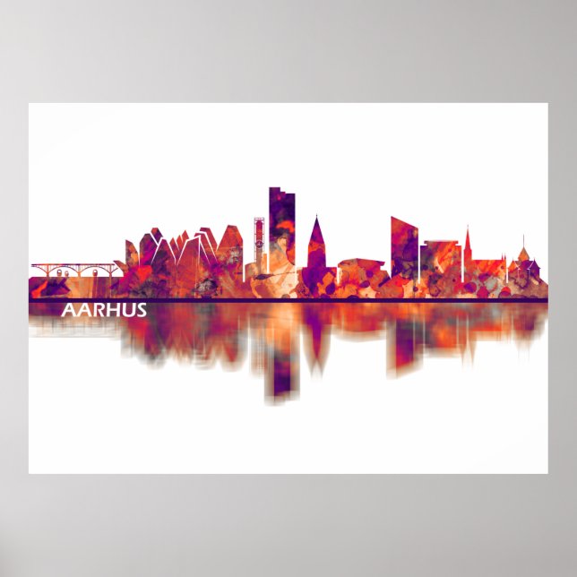 Aarhus Denmark Skyline Poster (Front)
