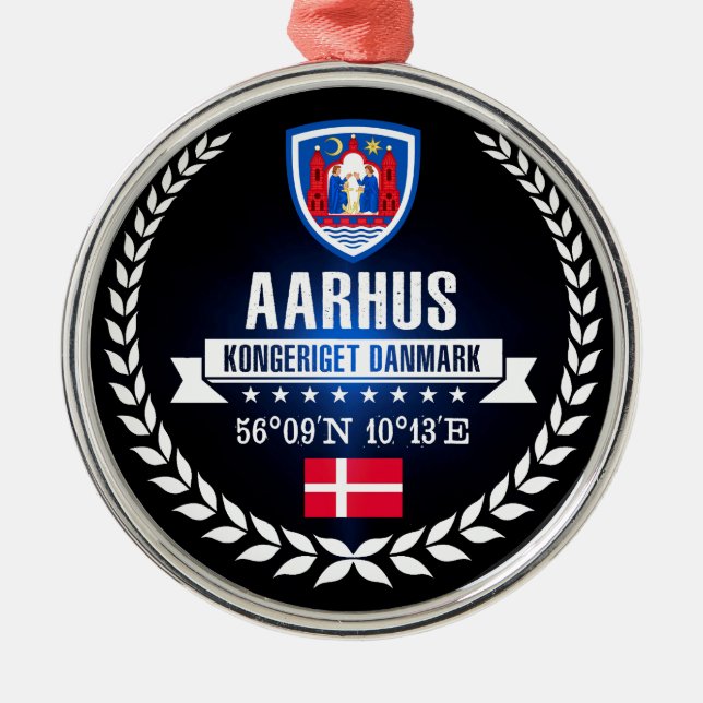 Aarhus Metal Ornament (Front)
