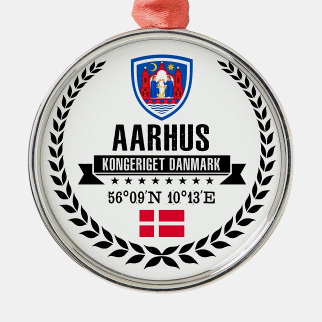 Aarhus Metal Ornament (Front)
