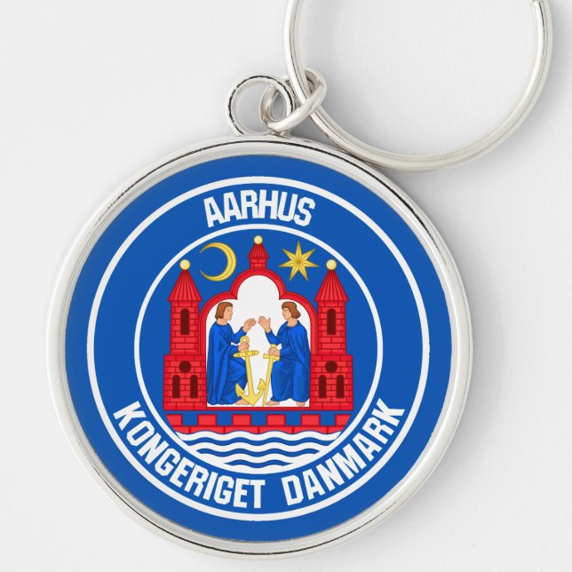 Aarhus Round Emblem Keychain (Front)
