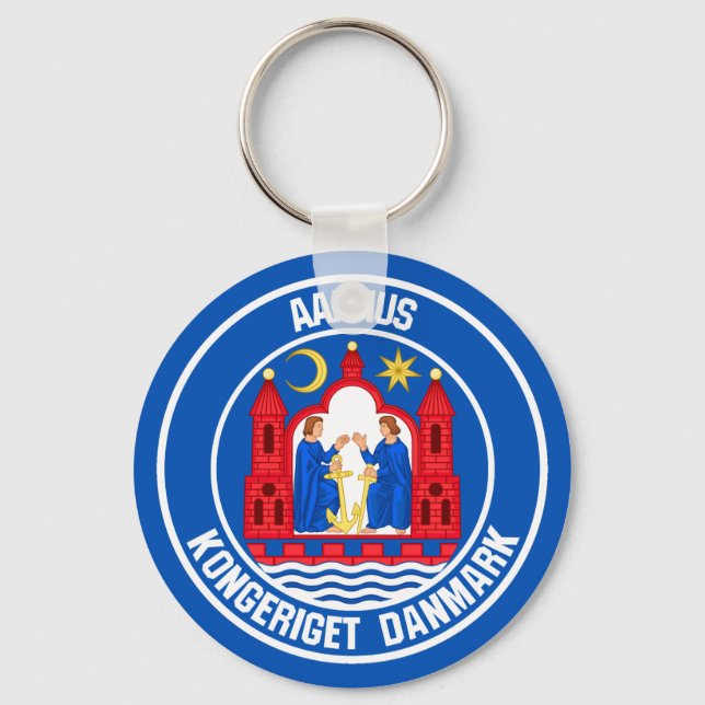 Aarhus Round Emblem Keychain (Front)