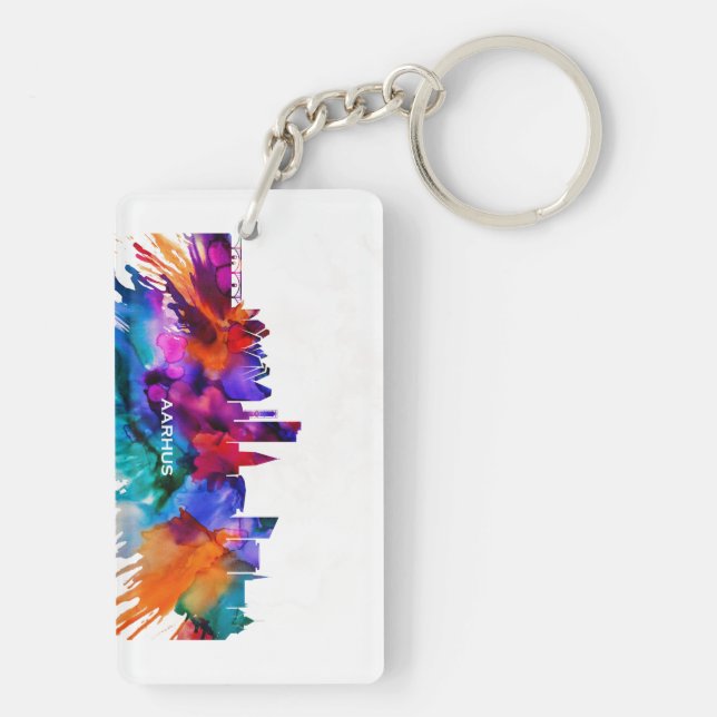 Aarhus Skyline Keychain (Back)