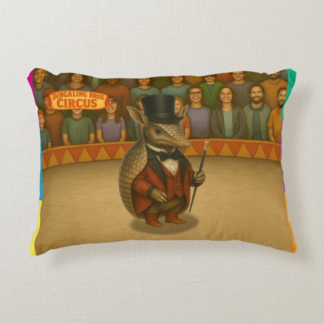 Aaron, aardvark ringmaster accent pillow (Front)