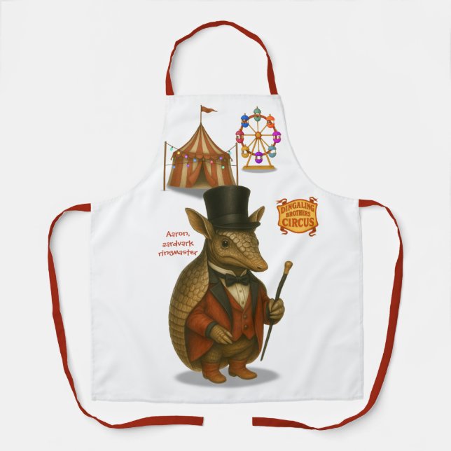 Aaron, aardvark ringmaster apron (Front)