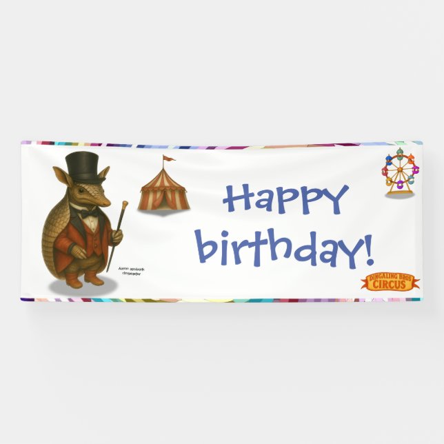 Aaron, aardvark ringmaster banner (Horizontal)