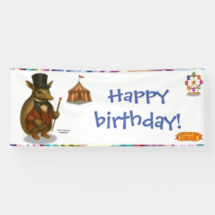 Aaron, aardvark ringmaster birthday banner