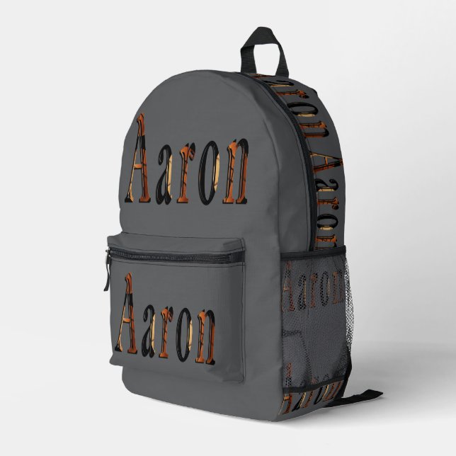 "Aaron and the Game of Glory" His Name Printed Backpack (Back Corner Right)