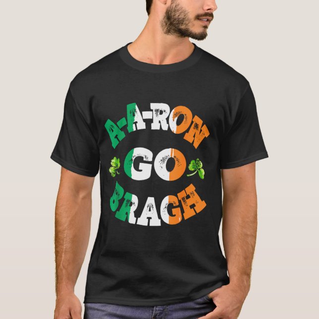 Aaron Erin Go Bragh Shamrock St.patrick's Day  T-Shirt (Front)