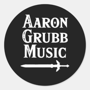 Aaron Grubb Music White Text Classic Round Sticker