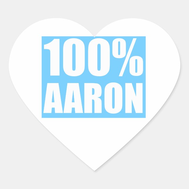Aaron name heart sticker (Front)