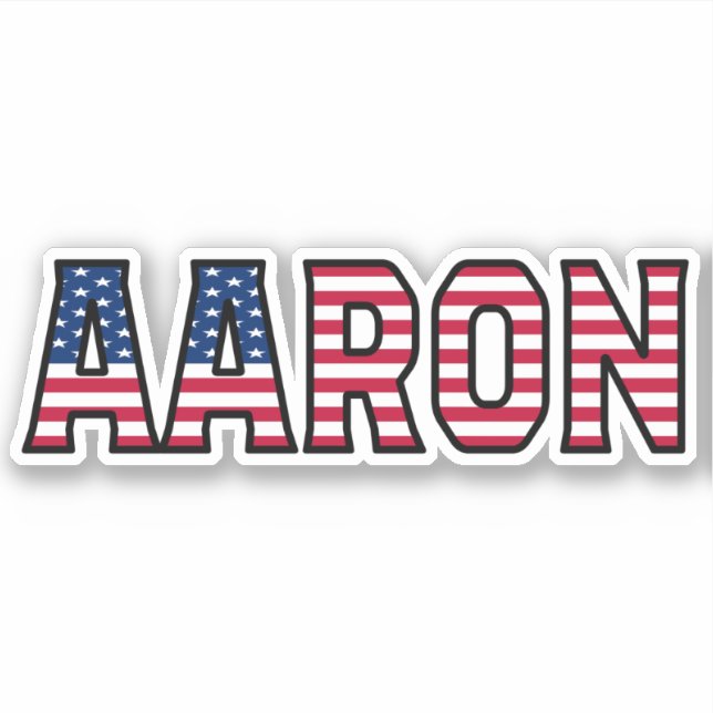 Aaron Nom Prénom USA Sticker Stickerset (Devant)