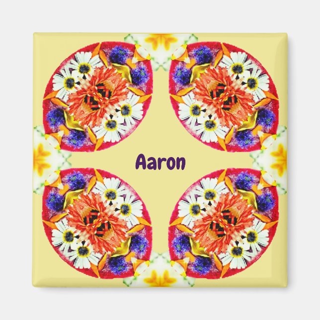 AARON ~ Personalized Easter Pattern Fractal ~  Magnet (Front)