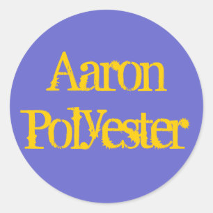 Aaron Polyester Classic Round Sticker
