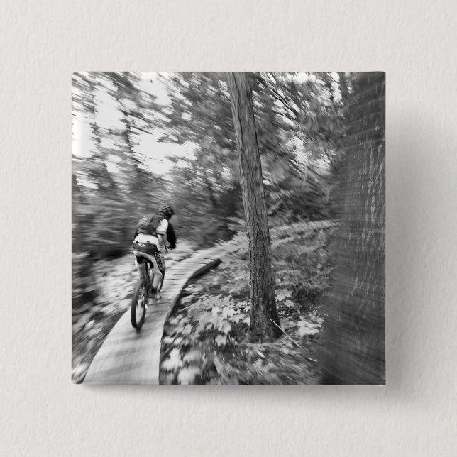 Aaron Rodgers mountain biking on the Stairway to 2 Inch Square Button (Front)