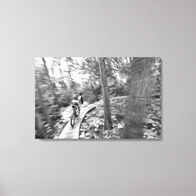 Aaron Rodgers mountain biking on the Stairway to Canvas Print (Front)