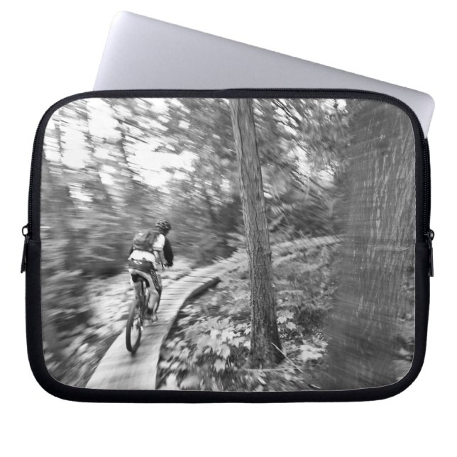 Aaron Rodgers mountain biking on the Stairway to Laptop Sleeve (Front)