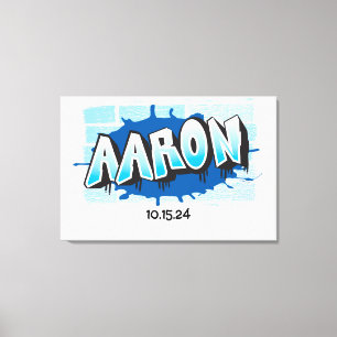 Aaron Your Graffiti Name Brick Wall Sign In Board