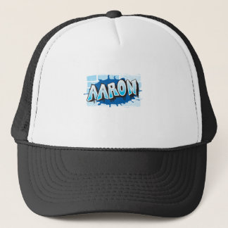 Aaron Your Name Graffiti Brick Wall Stylized Trucker Hat
