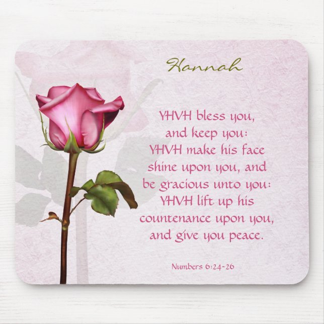 Aaronic Blessing Rose English Mouse Pad (Front)