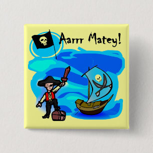 Aarrr Matey Tshirts and Gifts 2 Inch Square Button