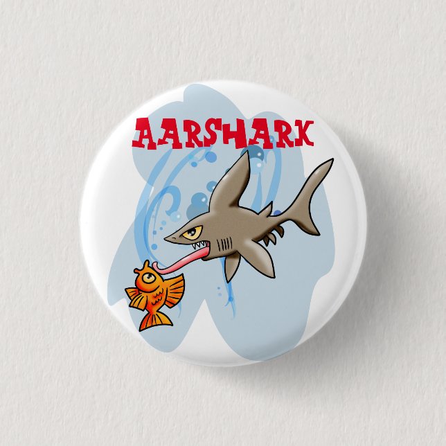 Aarshark 1 Inch Round Button (Front)