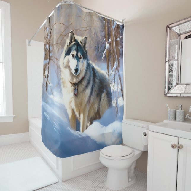 Aaskan Malamute Let It Snow Christmas (In Situ)