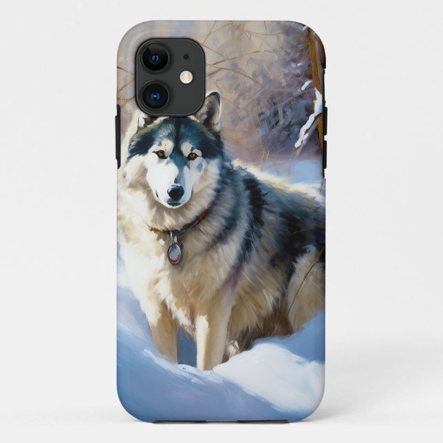 Aaskan Malamute Let It Snow Christmas Case-Mate iPhone Case (Back)