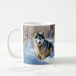 Aaskan Malamute Let It Snow Christmas Coffee Mug