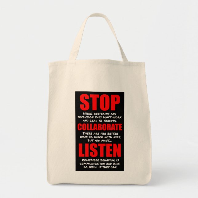 AASR Stop and Listen Tote Bag (Front)