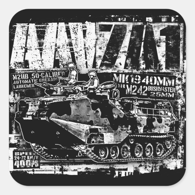 AAV-7A1 Square Sticker Sticker (Front)