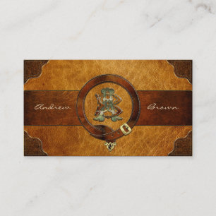 AB & BA Leather Monogram Business Card