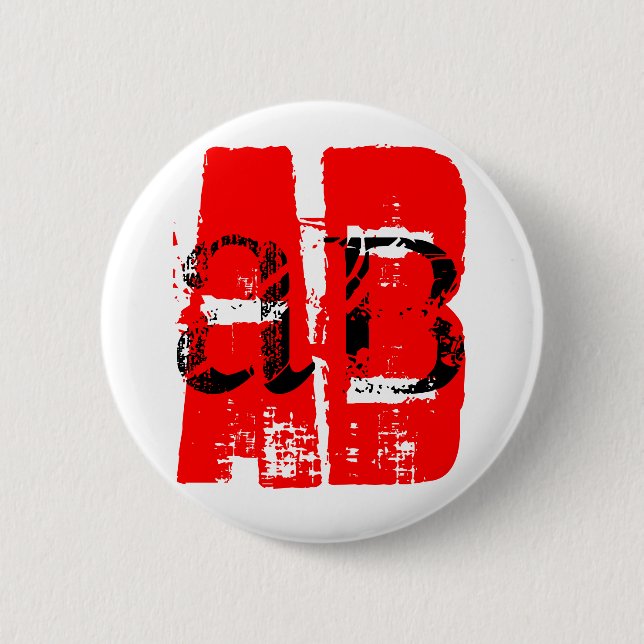 AB- Blood Type Round Button (Front)