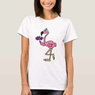 AB Flamant rose rose avec un T-shirt pourpre de