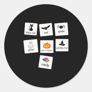 Aba Halloween Special Education Teacher Behaviour  Classic Round Sticker
