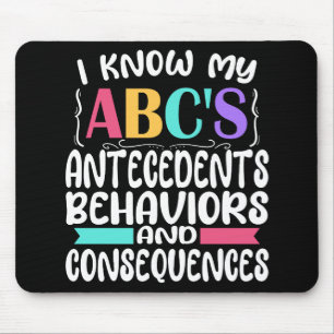 ABA Therapist Gift ABCs Behaviour Analyst Autism Mouse Pad