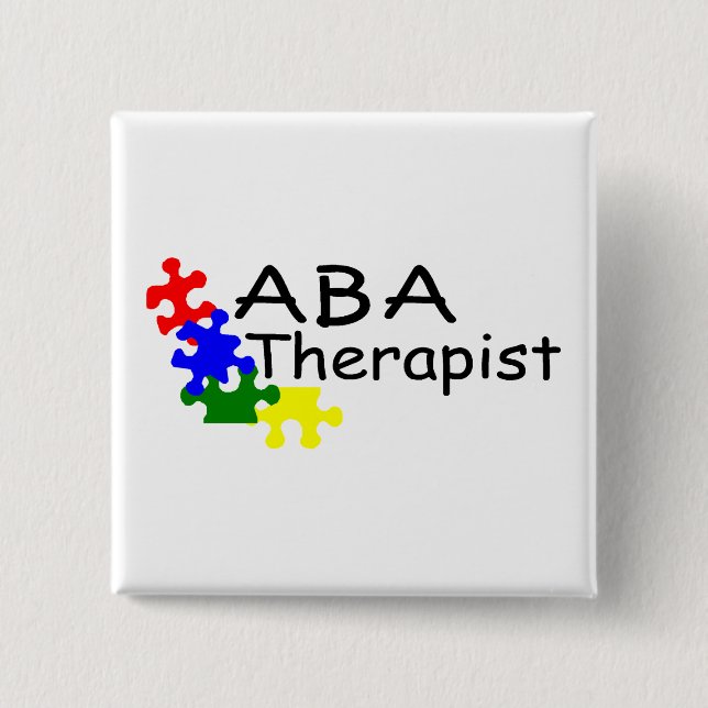 ABA Therapist (PP) 2 Inch Square Button (Front)