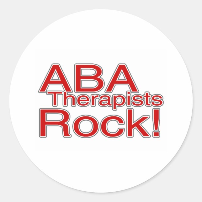 ABA Therapists Rock (Red) Classic Round Sticker (Front)